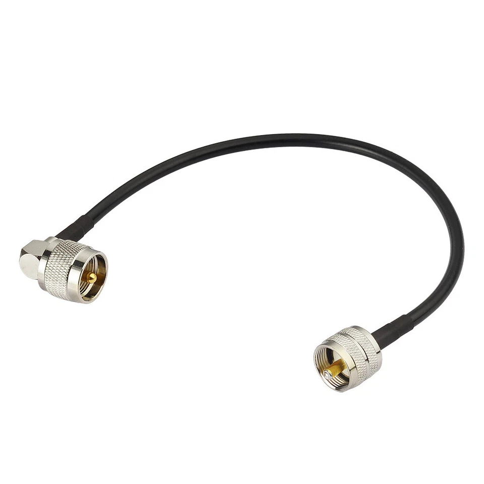 Two Way Radio Cable UHF PL-259 Male Right Angle to PL-259 Male RG58 Coax Cable - Image 2 of 2