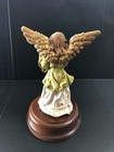 Angel Lyre Christmas Music Figure Wood Base Hand Painted Italy Vtg Silent Night — photo 4