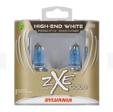 Sylvania Silverstar XENON ZXE 9003 Gold High-End White 2pk Halogen Lamps NEW