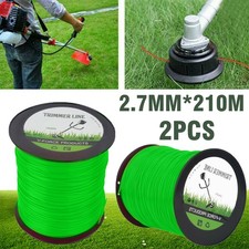 2pc Green Trimmer Line Whipper Snipper Brush Cutter Brushcutter Cord 2.7mm*210m 0.05 per metre