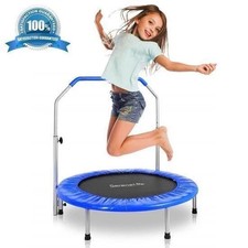 SereneLife 36" Mini Foldable Toddler Trampoline with Handle Bar Rebounder Toy