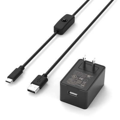1*Tapdra Raspberry Pi 4 USB Type C Cable Power Supply Charger 5.25V/3A UL Listed