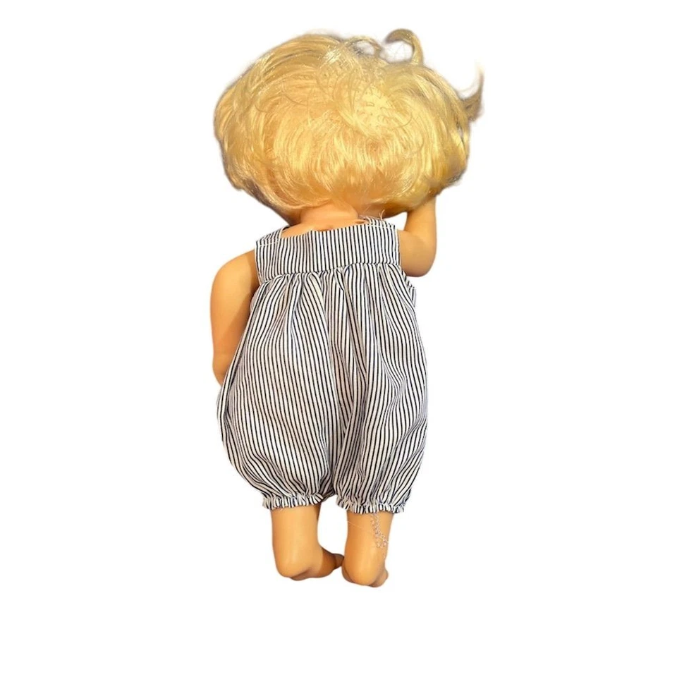 Vintage Baby Alive Blonde Doll 12" with Striped Outfit 1980s - Image 4 of 4