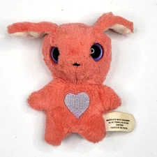 2018 Moose Plush Scruff A Luvs Mini 4" Orange Bunny Rabbit  Purple Eyes Heart