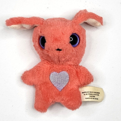 2018 Moose Plush Scruff A Luvs Mini 4'' Orange Bunny Rabbit  Purple Eyes Heart