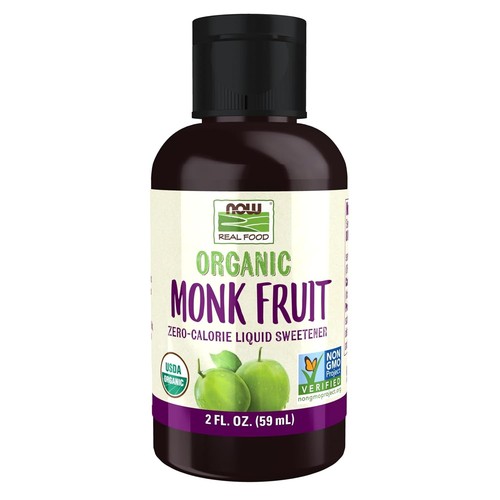 NOW Foods, Certified Organic Monk Fruit Liquid, 2 Ounce (Pack of 1)