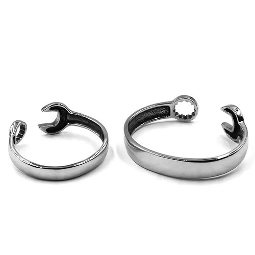 316L Silver Stainless Steel Spanner Wrench Bracelet Bangle for Mechanic - Picture 5 of 7