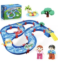 SANCO Water Table for Toddlers - Kids Water Track Playset 64PCS DIY Table Bea...