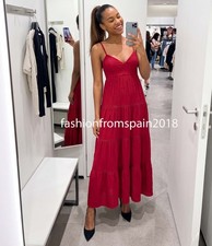 ZARA NEW WOMAN LONG STRAPPY DRESS RASPBERRY XS-XL 1008/025/671
