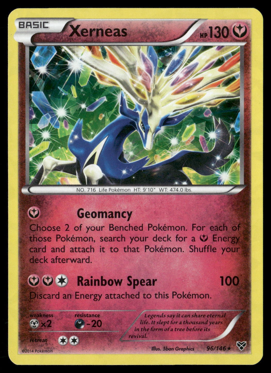 Xerneas 96/146 Rare XY Holo Pokemon NM/M