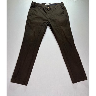 Red Flame Mens Lean Fit Brown Houndstooth Chino Pants Size 34