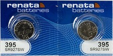 Renata 395 SR927SW Batteries - 1.55V Silver Oxide 395 Watch Battery 2 Count