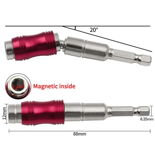 Drill Bit Bit Adapter Power Tools Red Silver For The Transfer Of Drills - Photo 6/12