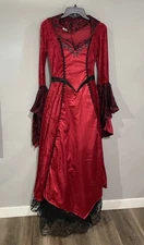 Red Vampire Temptress Halloween Costume For Women Size Medium With Accessories
