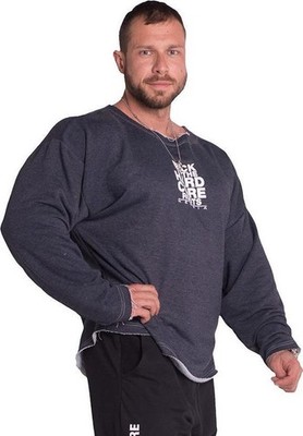 (02) NEBBIA 342 Oversize Shirt Blau Gr. L Hardcore Collection Gym Longsleeve