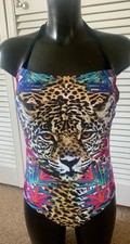 George Bodysculpt One Piece Swimsuit Leopard Jungle Print Brand New 16