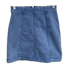 Free People Womens Modern Femme High Rise Denim Mini Skirt In Blue Size 0