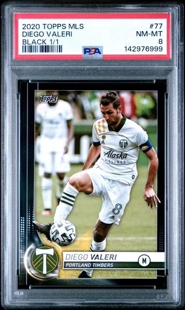 2020 Topps MLS Black 1/1 #77 Diego Valeri 1/1 PSA 8