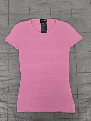 Giorgio Armani Pink Rib Knit Top, Size IT 38/US 2