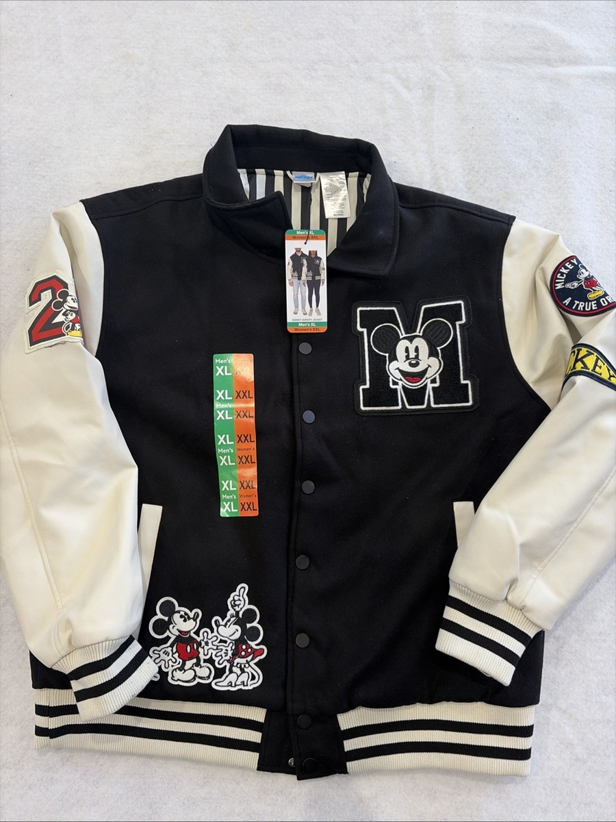 Disney Varsity Jacket Black Unisex Men's XL-Women's XXL New Costco