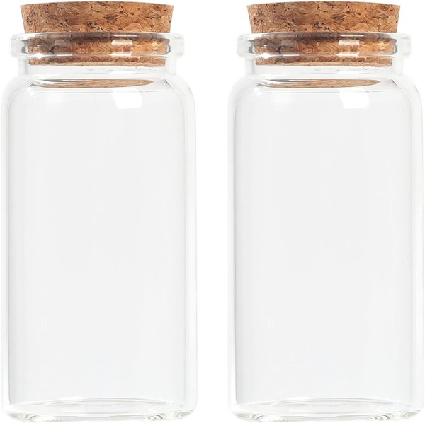Dekorative Runde Glasflaschen Mit Korkstopfen 100Ml 2 StüCk Deko Wohnzimmer-image