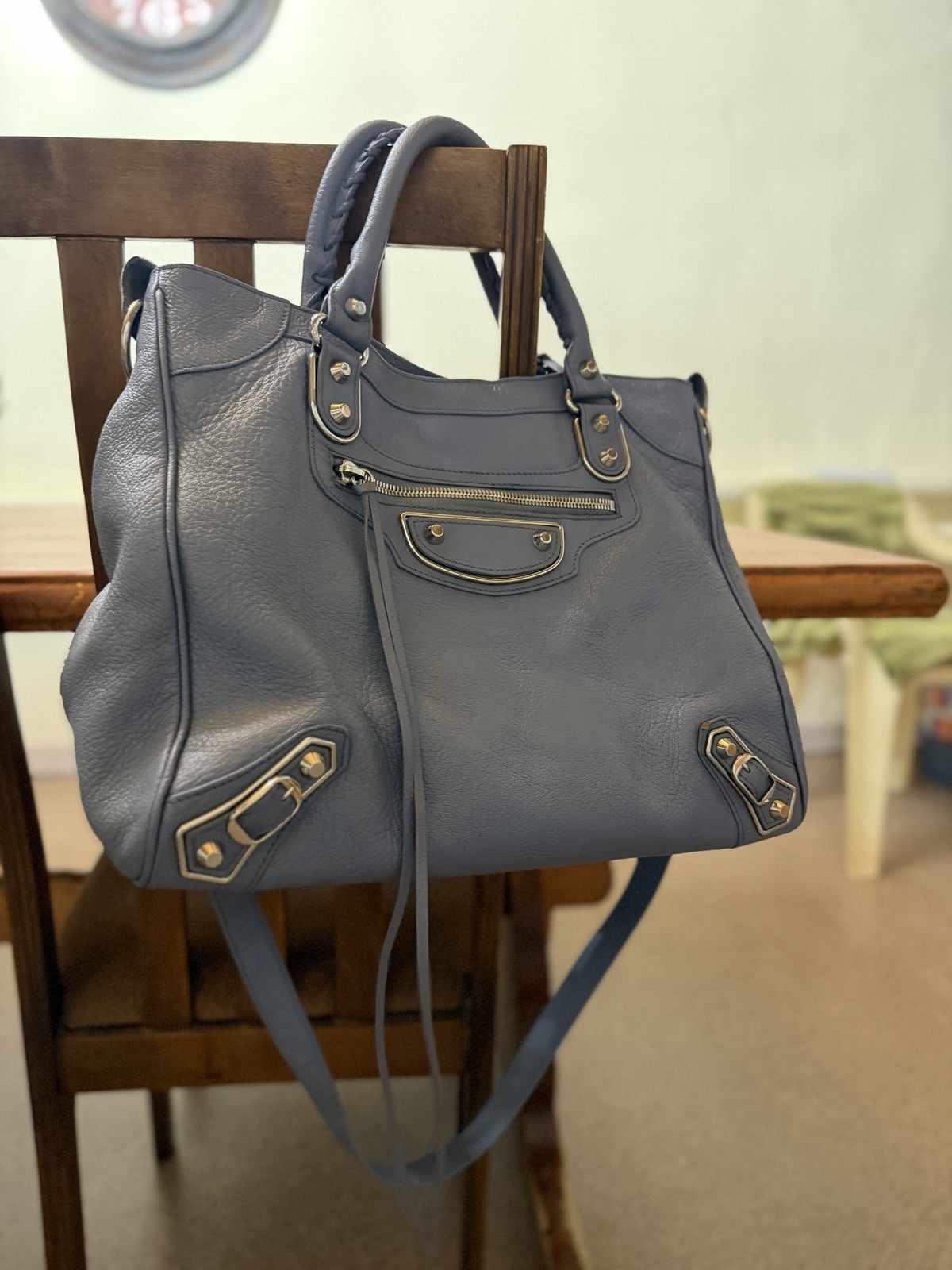 Balenciaga City Bag - Genuine - Leather - Blue