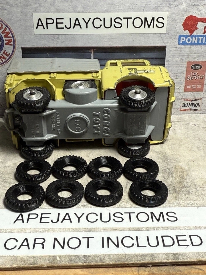 8 new tires for  Vintage Corgi Toys No. 409  FC- 150 Jeep - Image 3 of 3