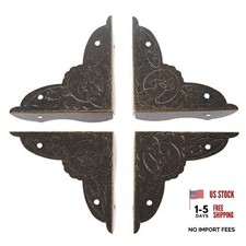 4Pcs 39x39x10mm Decorative Metal Edge Corner Protector for Jewelry Chest Wine