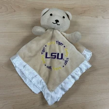 Baby Fanatic Tan White Baby Security Bear Blanket Lovey LSU Tigers Tiger