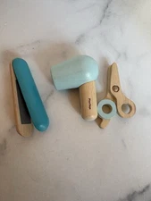 Plan Toys Wood HAIR DRESSER SET Replacement Tools Scissors Dryer Straightener