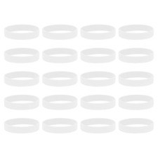 20Pcs Silicone Rubber Bands Non-slip 3.15 Inch Flat for Books, White