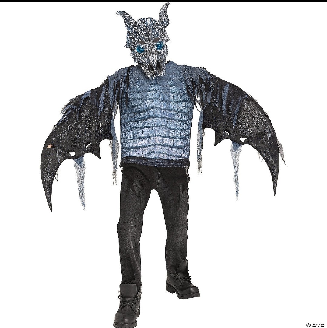 Fun World Ice Dragon Halloween Child Costume Large 12-14 Light Up Eyes