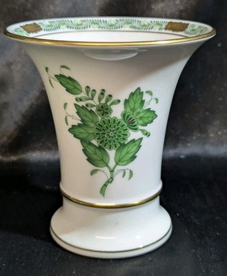 Herend, Porzellanvase, Serie Apponyi grün,6536 , 10cm,754