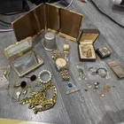 Junk Drawer Costume Jewelry Pewter Timex Cigarette Holder Vintage