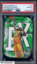 1999 Skybox E-X E-Xceptional Green #12 Shaquille O'Neal Lakers HOF PSA 8 NM-MT