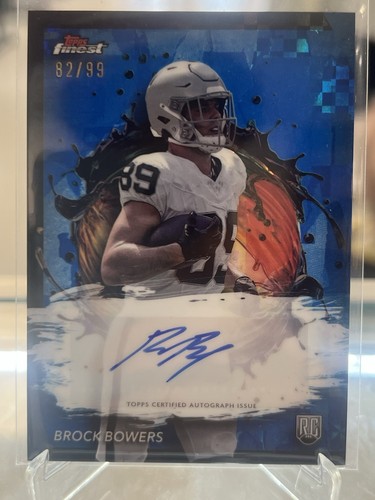 2024-25 Topps Finest Football Brock Bowers Rookie Auto Blue Refractor /99
