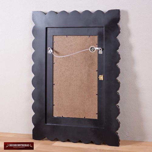 Gold Rectangle wall Mirror decorative 23.6x17.7"- Peruvian Mirror living room - Picture 5 of 5