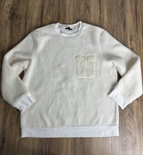 Men's ALFANI Crew Neck Pullover Sweater Size XL White Fleece
