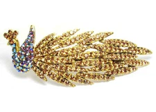 Phoenix Topaz Austrian Rhinestone Hair Barrette Clip Ponytail Holder B114t