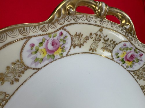 Pre-WWII Noritake cake stand, gold rimmed, antique, very good - Picture 3 of 11