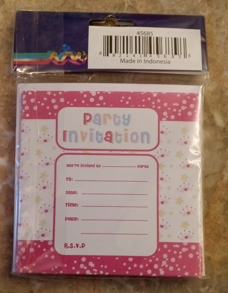 Invitations Set "GIRL" Invited 20 Invites | Envelopes Princess, Star, Tiara - Image 2 of 2