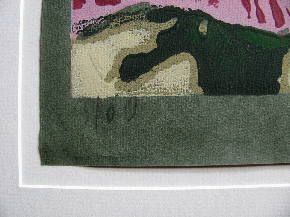 Klaus Fußmann , 1938 VELBERT " CHRYSANTHEMEN " FARBLINOLSCHNITT  1990 signiert . - Bild 3 von 4