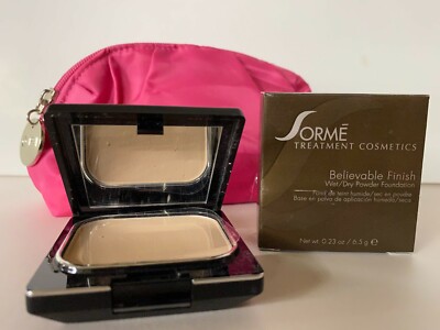 Sorme Believable Finish Wet/Dry Powder Foundation .23 oz & bag HONEY DUSK 405