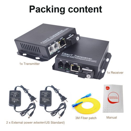 POTS RJ11 Telephone Gigabit Ethernet Over Fiber optic Converters Fast Ethernet - Picture 15 of 15