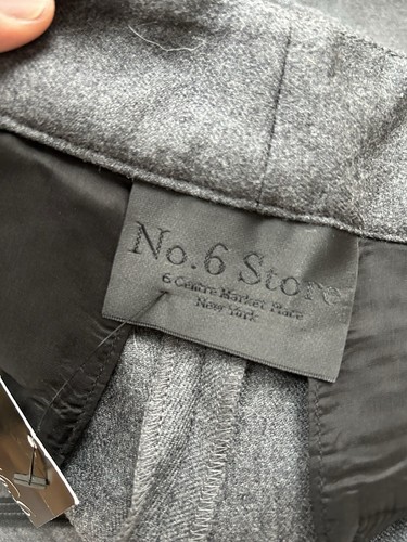 No 6 Store Grey Wool High Waisted Trousers Pants Women’s Garconne - Picture 6 of 11