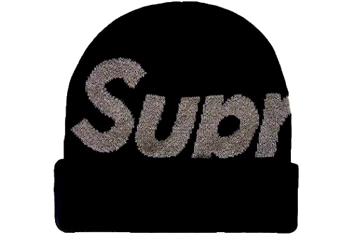 Authentique bonnet Supreme 3M réfléchissant grand logo bleu marine FW18 NEUF
