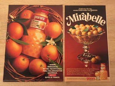Original Advertising Advertising 1976 +80 Granini Juice Orange + Mirabelle 