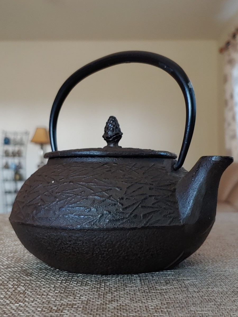 日本南部岩铸松果叶纹铁壶Vintage Japanese Nambu Kyusu Iron