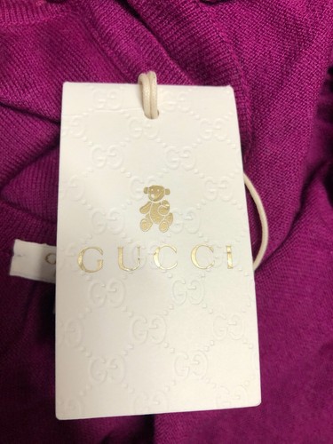 Gucci Girls Knitwear Raspberry Cotton Cashmere Size 5 Made in Italy - Picture 7 of 7