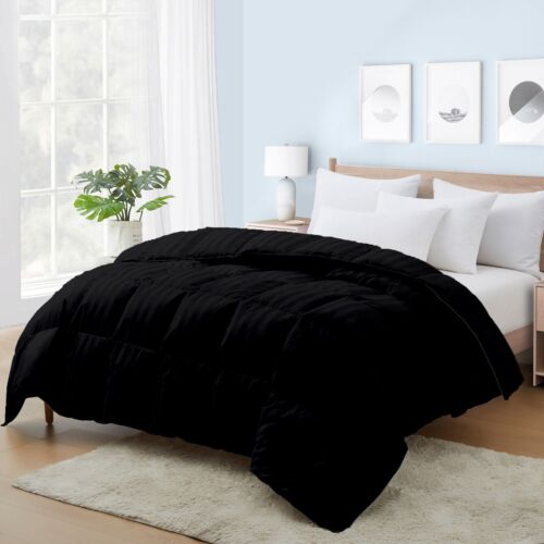 1000 TC 100% COTTON DOWN ALTERNATIVE COMFORTER STRIPE COLORS US SIZES - Picture 10 of 25